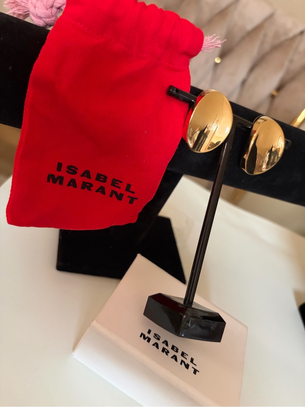 Isabel Marant Gold Plated Disc Stud Earrings